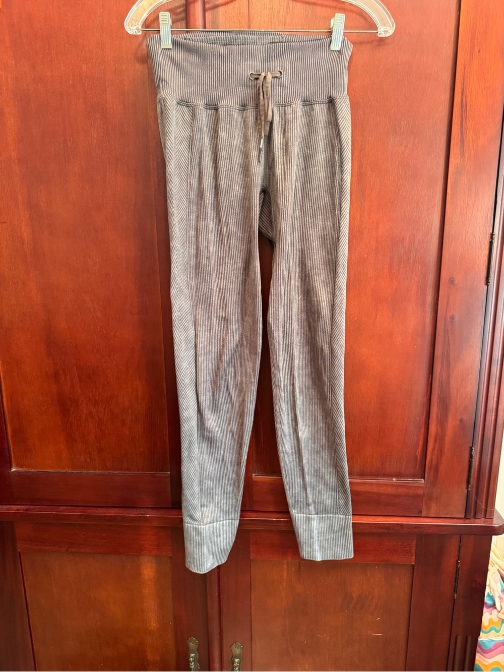 Victoria's Secret Pink Active Grey Ribbed High Waisted Joggers Leggings S